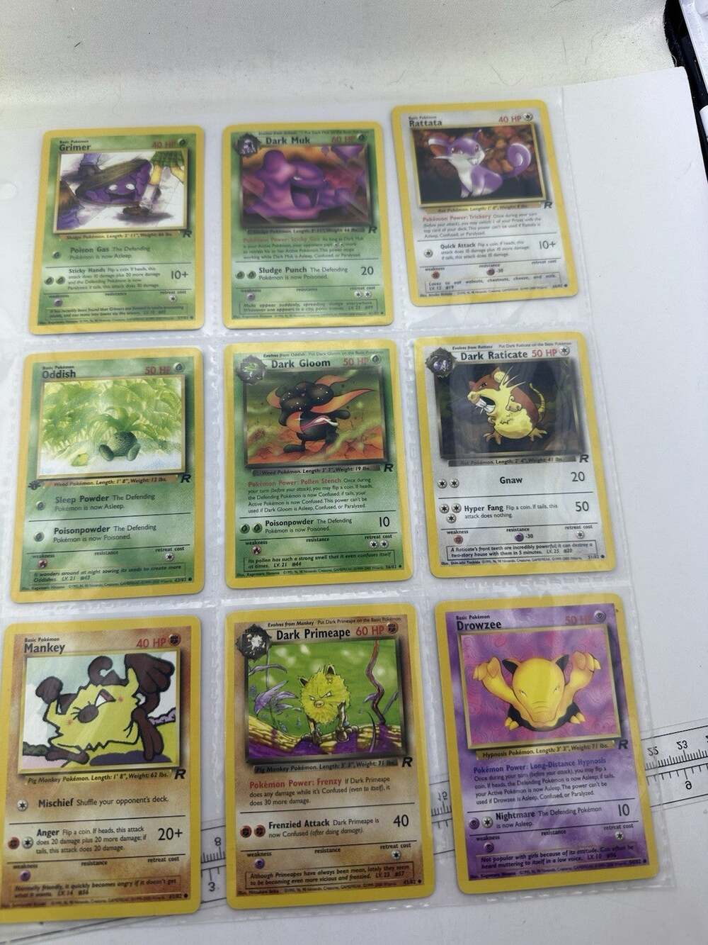 Pokemon TCG Team Rocket 9 Card Lot Dark Muk Gloom Primate Grimer Mankey LP - MP